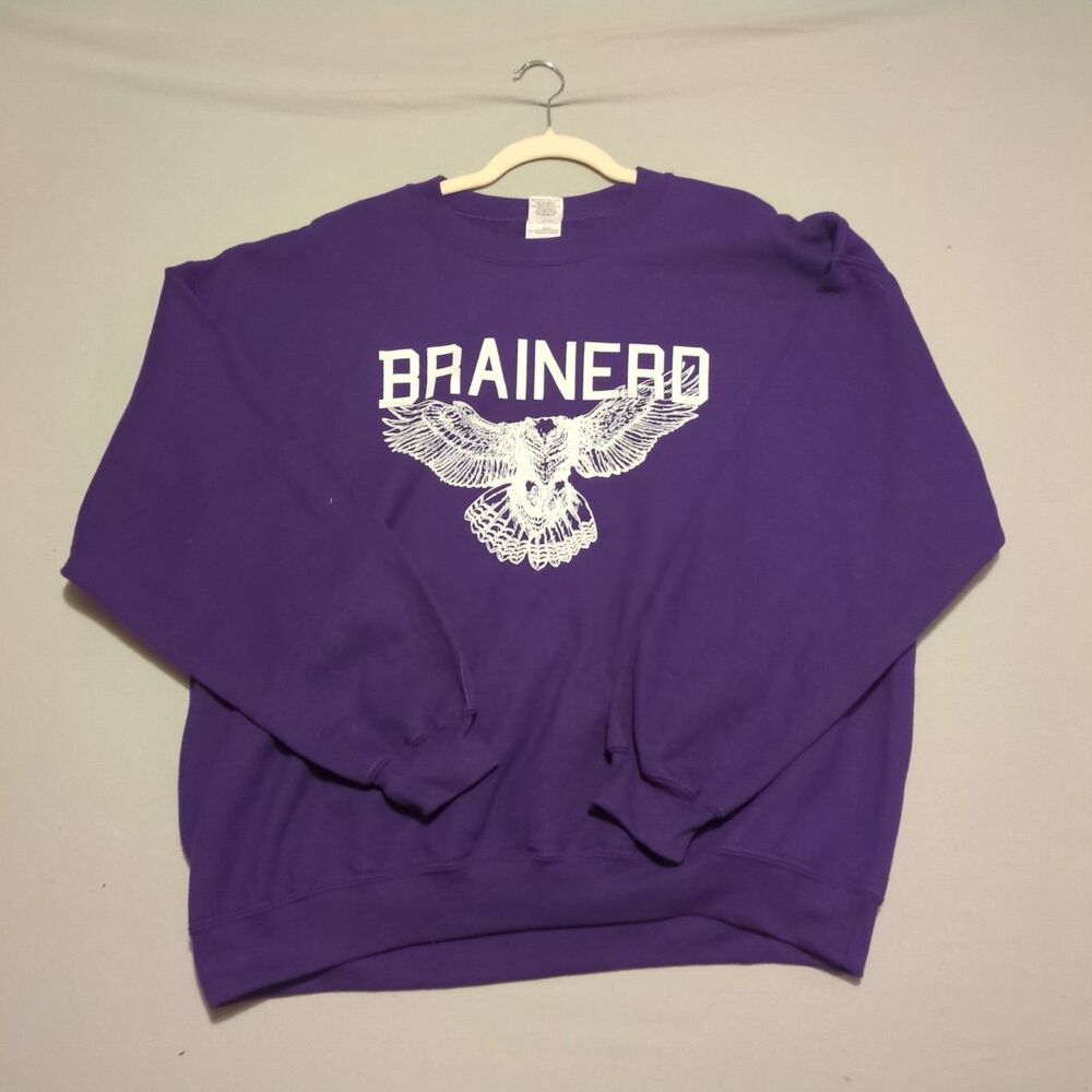 Vintage Brainerd High School Eagles Graphic Sweatshirt Purple Gildan XL